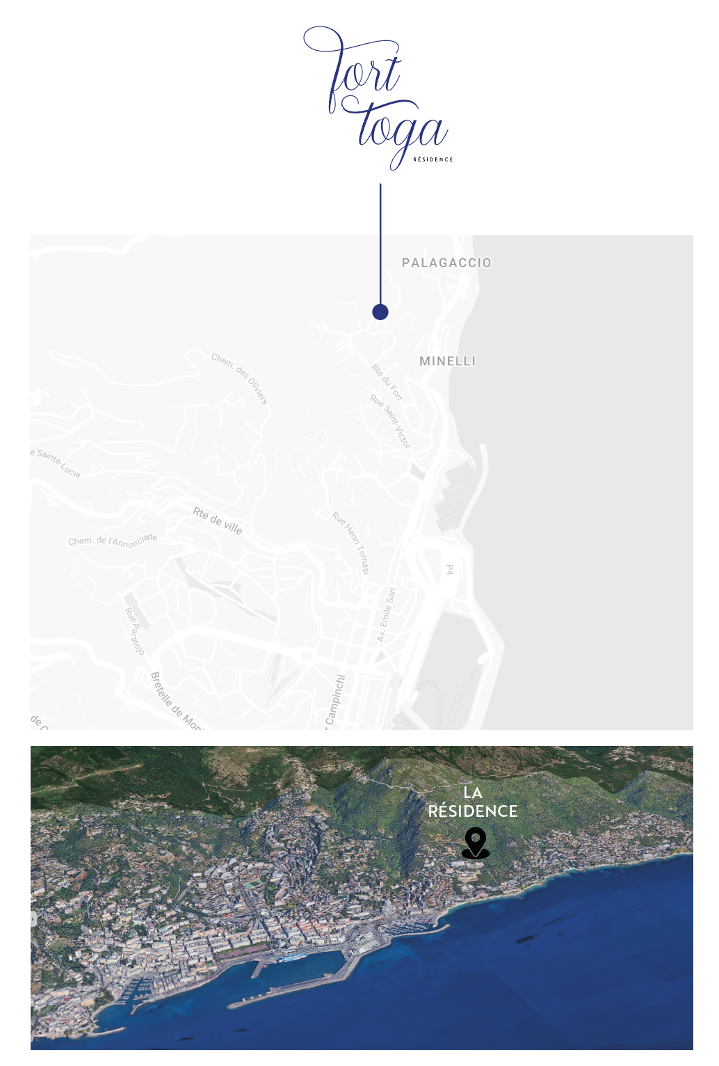 Situation de la Résidence Fort Toga à Pietrabugno